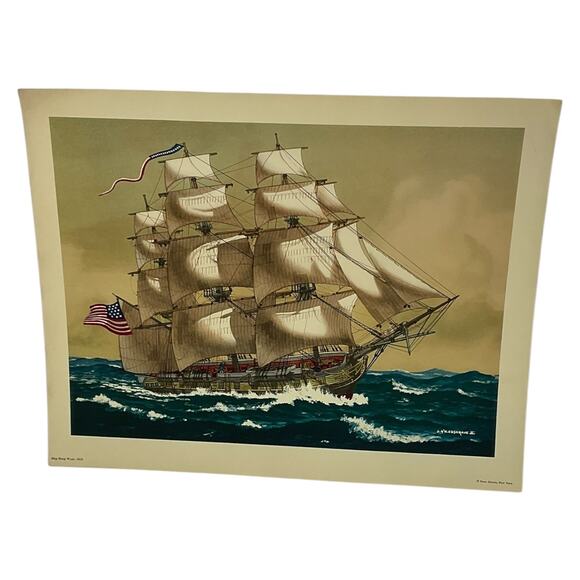 Ship‎ Sloop Wasp 1812 Maritime Art Print by Cosgrave Penn Prints NY - Picture 5 of 6